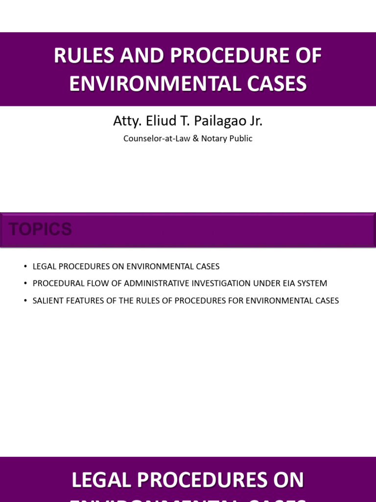 RULES AND PROCEDURES ON ENVI. CASES - ETPJr. | PDF | Lawsuit ...