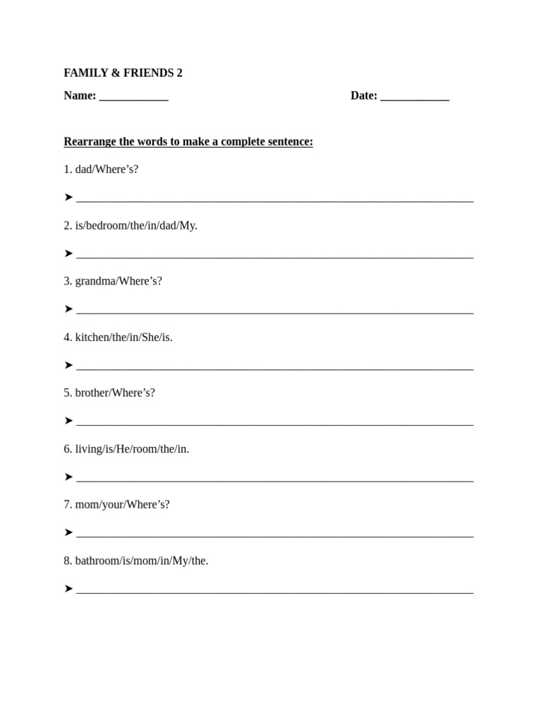 Rearrange The Words, Unit 6 | PDF