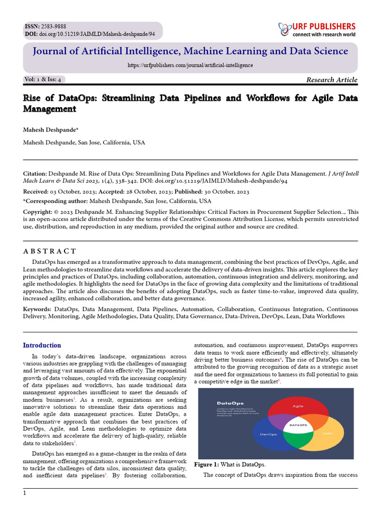 Rise of DataOps: Streamlining Data Pipelines and Workflows For Agile ...