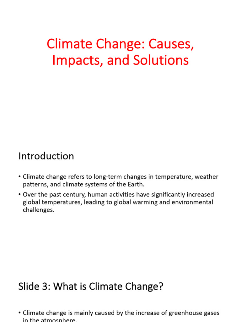 Climate Change - Causes, Effects, and Solutions | PDF