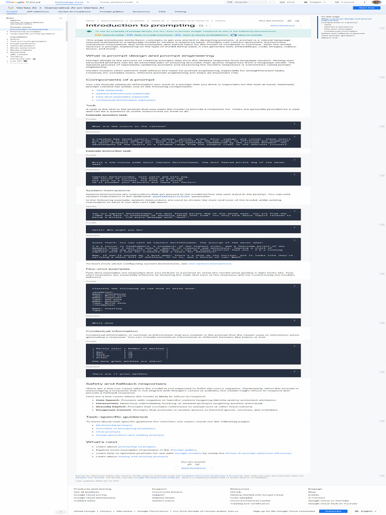 Introduction To Prompting - Generative AI On Vertex AI - Google Cloud ...