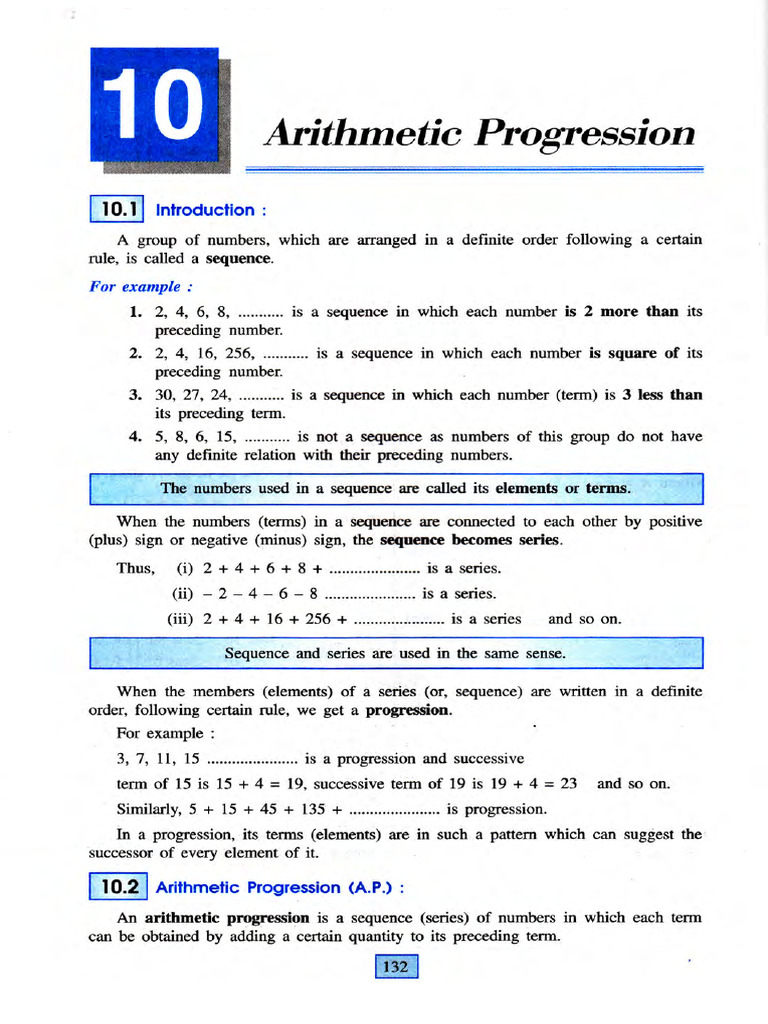 Chapter 10 Arithmetics Progression | PDF