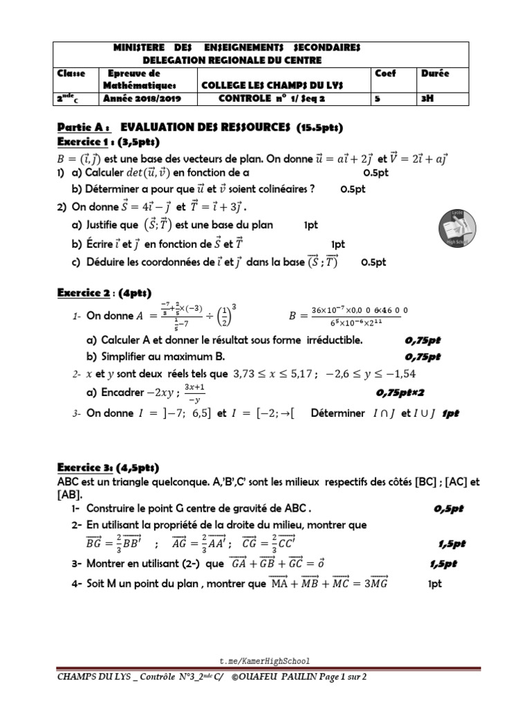 CollègeCLys Maths 2ndec | PDF | Géométrie euclidienne | Géométrie