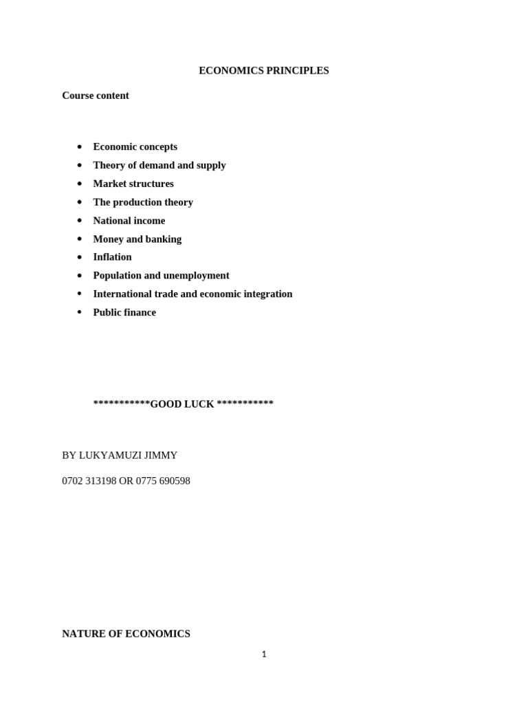 Economics Notes | PDF | Demand | Elasticity (Economics)