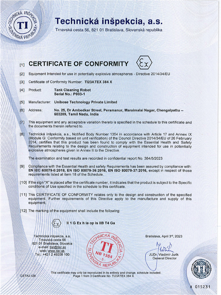 N-MER ATEX Certificate For Client Submission | PDF
