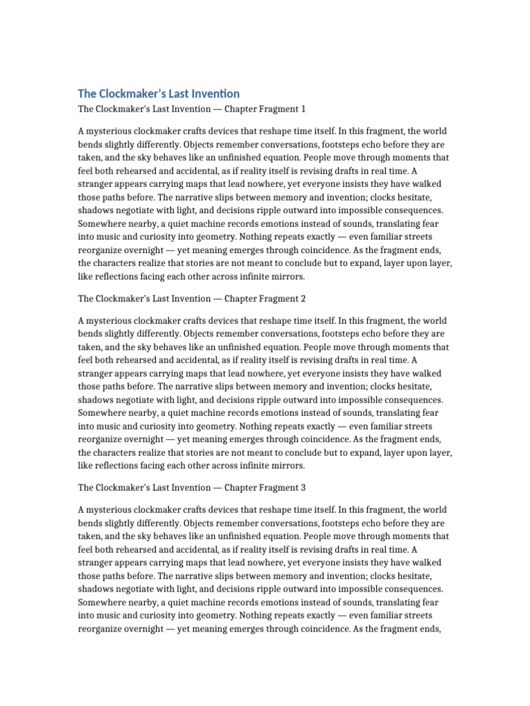 The Clockmakers Last Invention Expanded | PDF | Mirror | Light