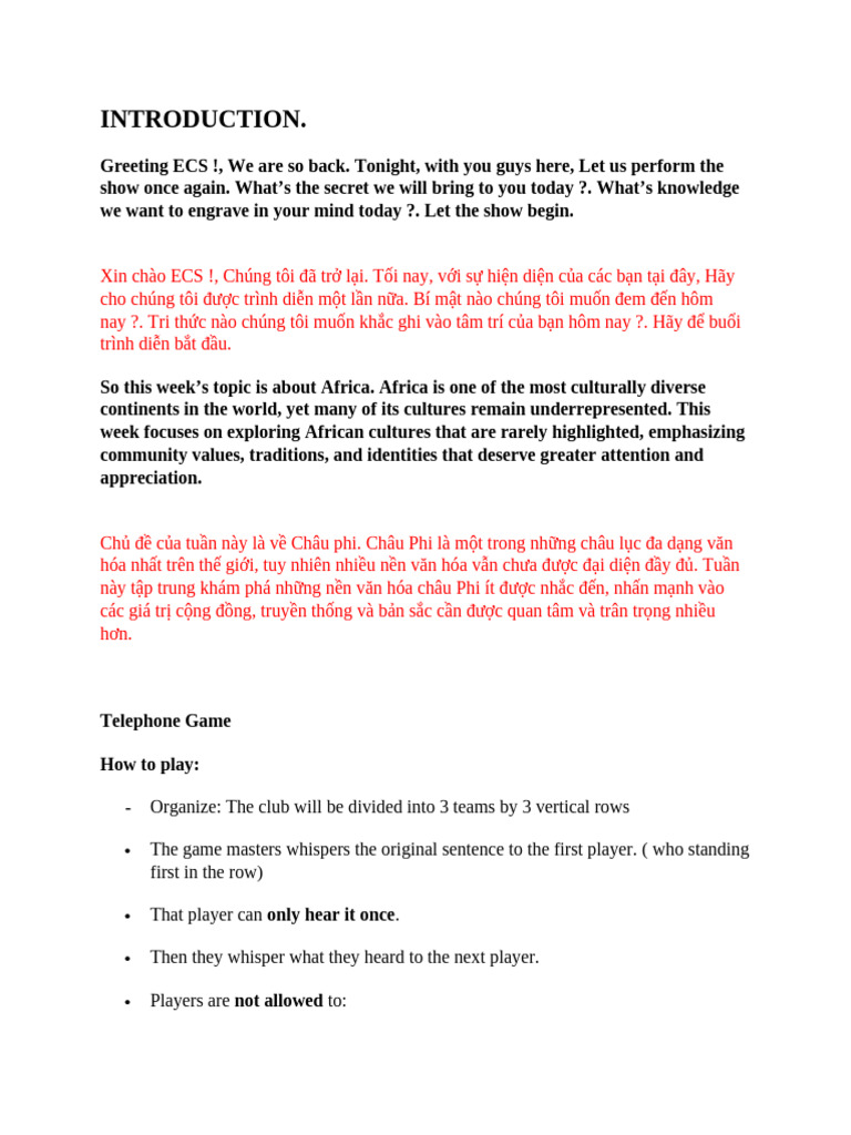 Telephone Game | PDF