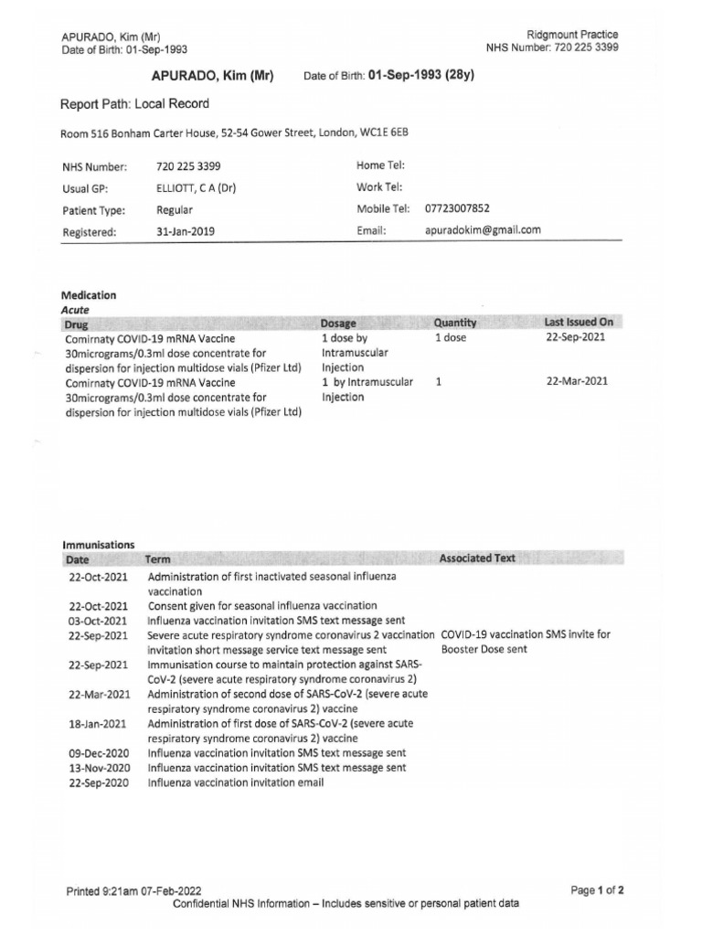 Medical Summary | PDF