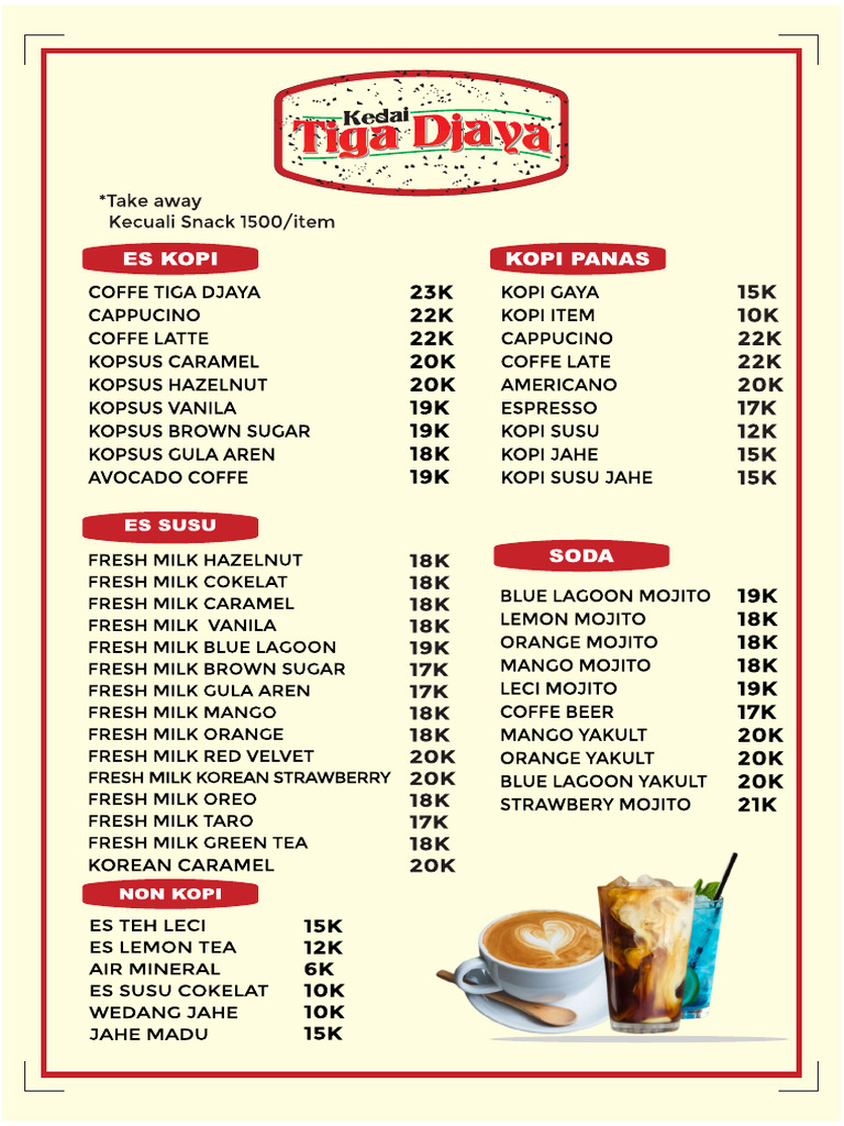 Menu Kedai Tiga Jaya | PDF