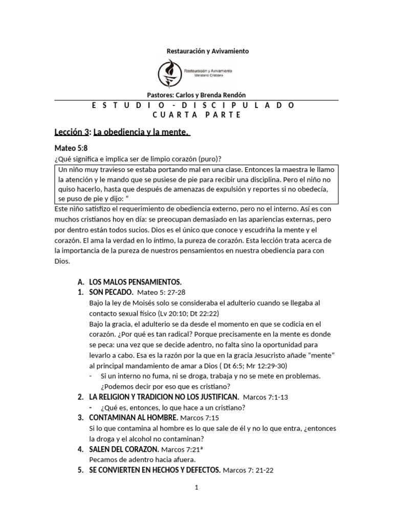 Leccion 3 Cuarta Parte | PDF | Lujuria