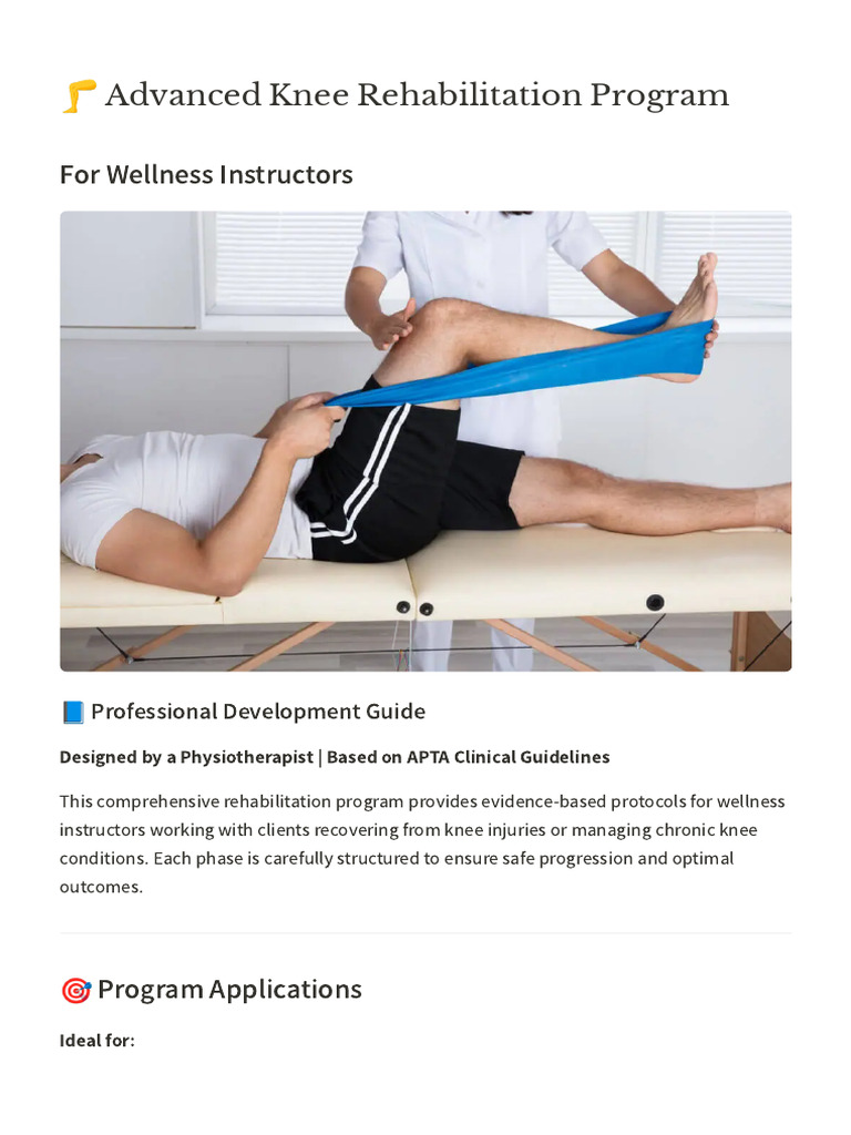 ? Advanced Knee Rehabilitation Program | PDF | Anatomical Terms Of ...