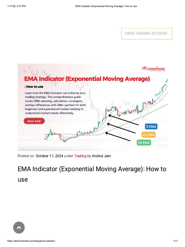 EMA Indicator (Exponential Moving Average) - How To Use | PDF | Moving ...