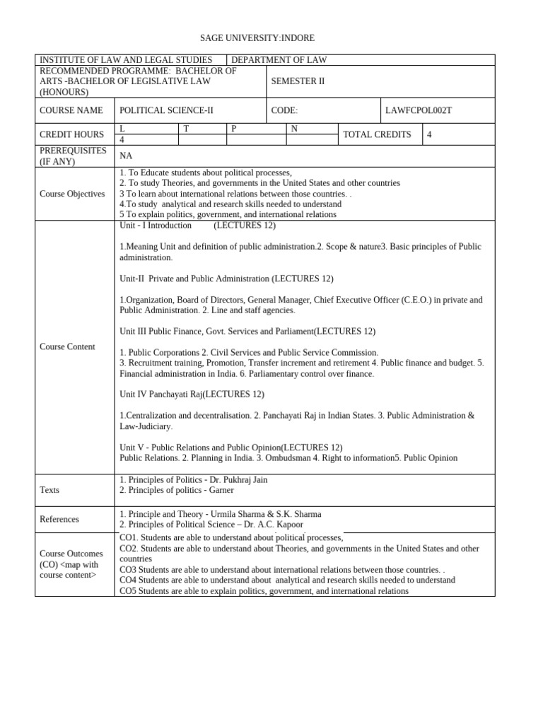 Political Science 2nd | PDF