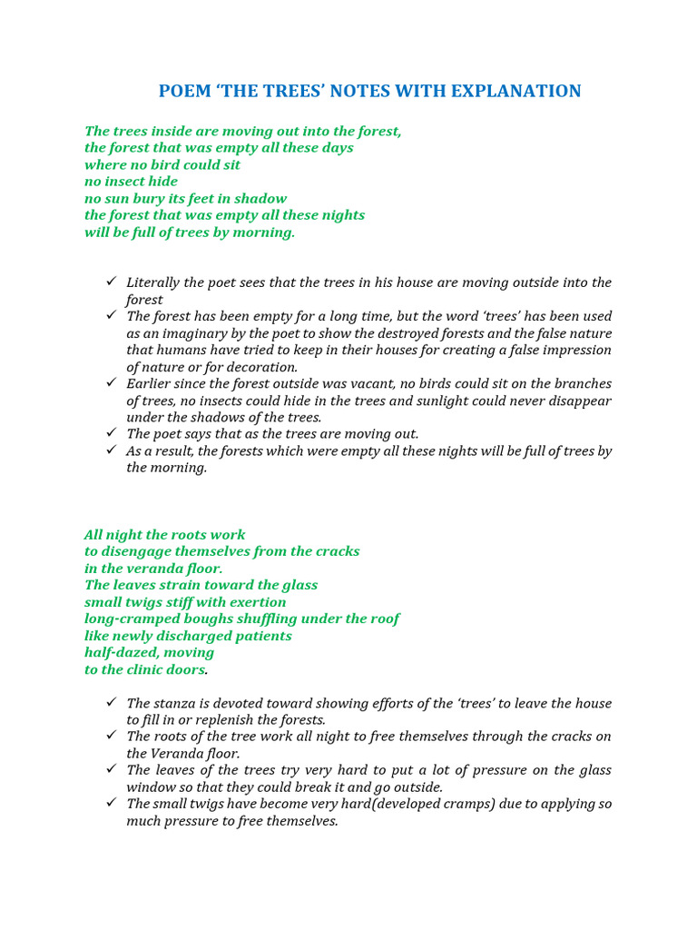The Trees Notes | PDF