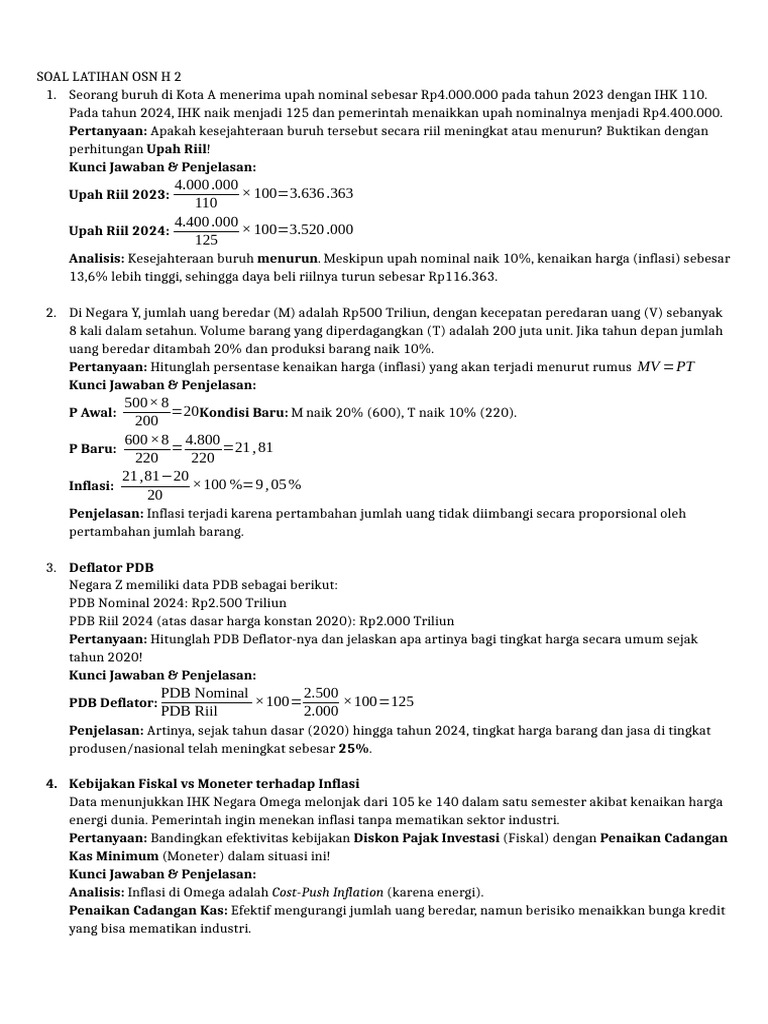 Soal Latihan Osn H 2 | PDF