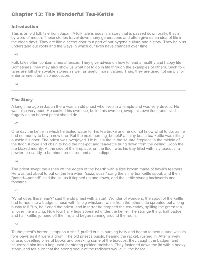 4th Rustomjie Is English 13. The Wonderful Tea-Kettle | PDF ...