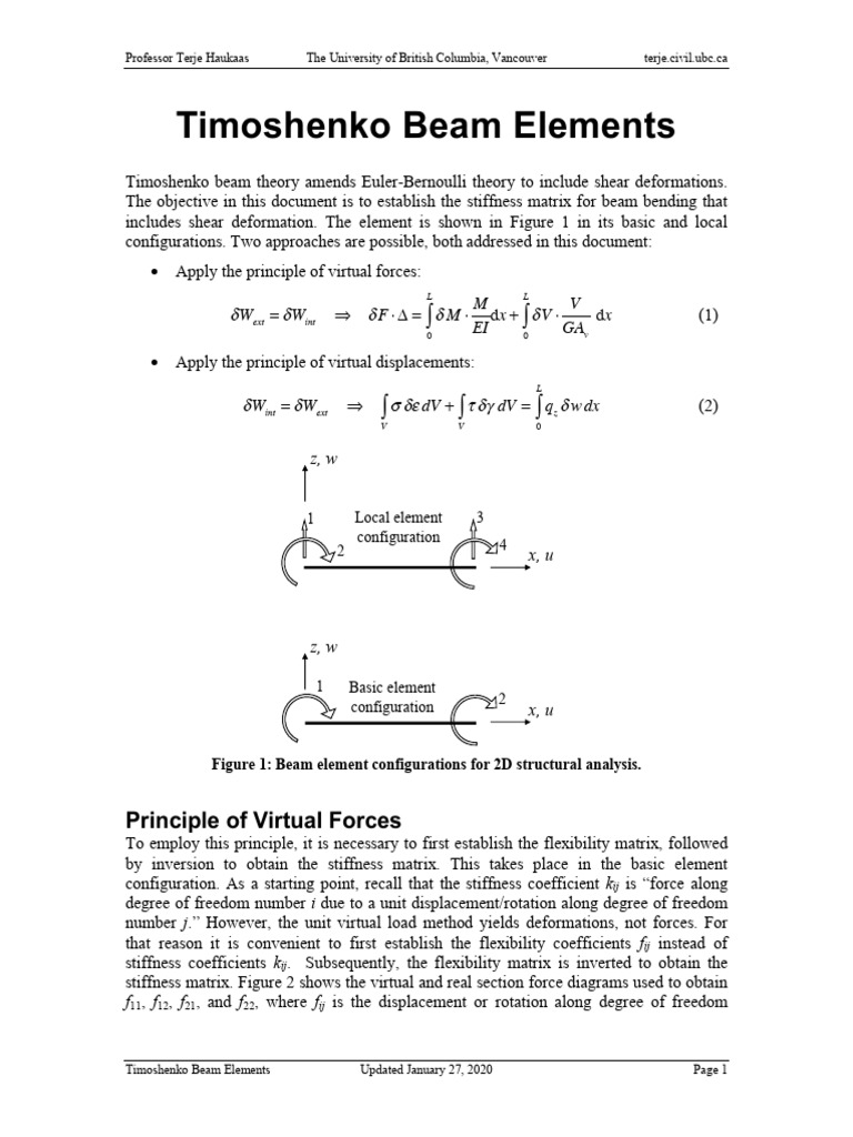 Timoshenko Beam Elements | PDF | Beam (Structure) | Stiffness