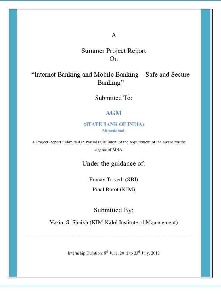 Internet and Mobile Banking Security Report | PDF | Online Banking ...