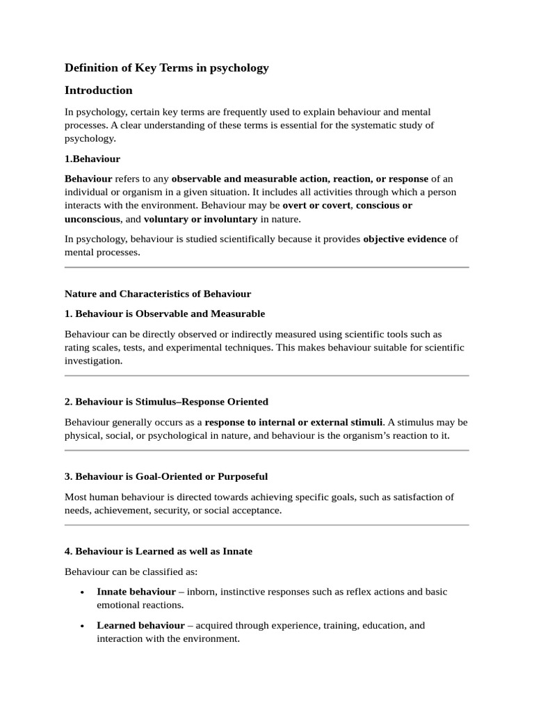 Behavior and Mental Processes | PDF | Cognition | Psychology