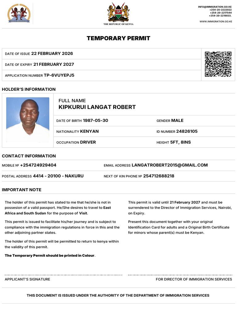 TP 6vuyepj5 Temporary Permit | PDF | Identity Document | Government And ...