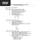 Vishwakarma Government Engineering College, Chandkheda OOP With Java Practical List