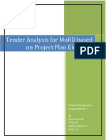 Analysis of Tender - Ministry of Rural Developemnt - Project Management