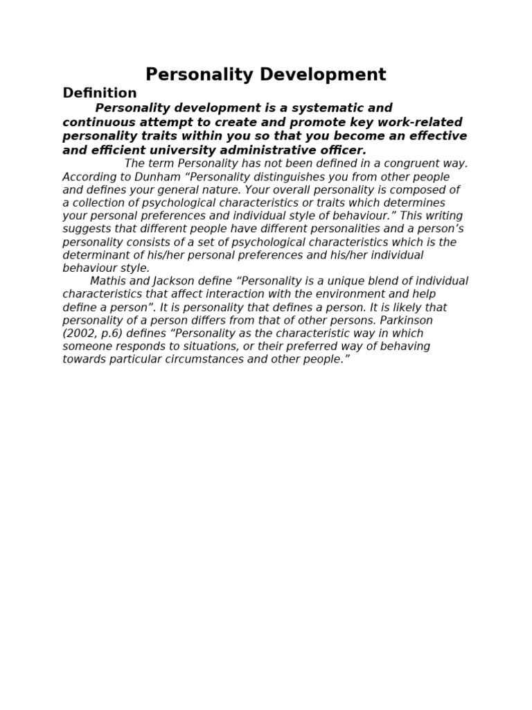 Personality Development | PDF