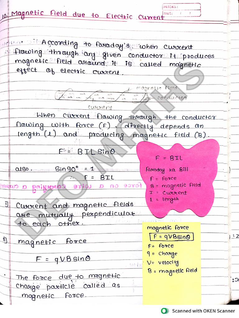 Magnetic Field Due 2 Electric Current | PDF