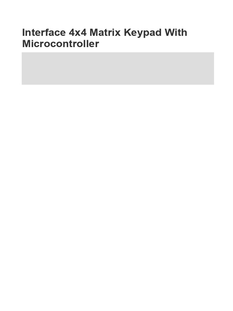 Interface 4x4 Matrix Keypad To PIC | PDF | Matrix (Mathematics ...
