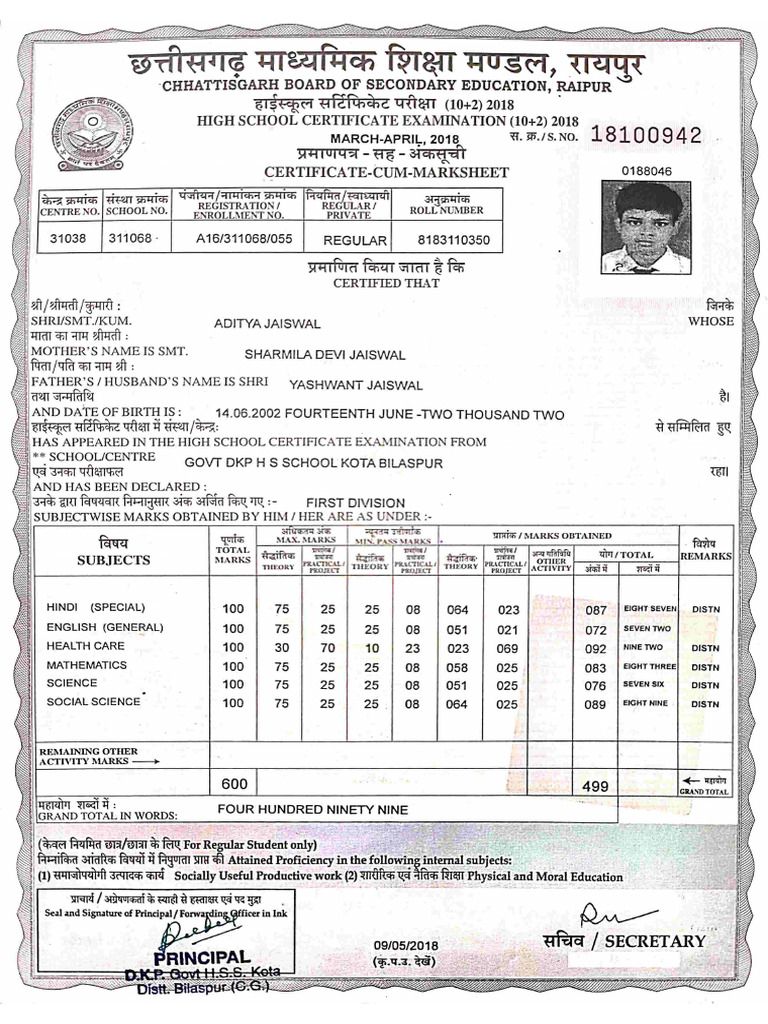 SSC Equivalent Certificate | PDF