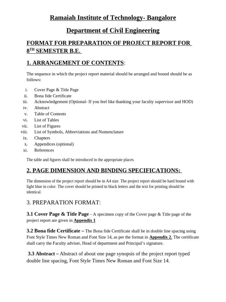 UG Project Report Format | PDF | Methodology | Times New Roman