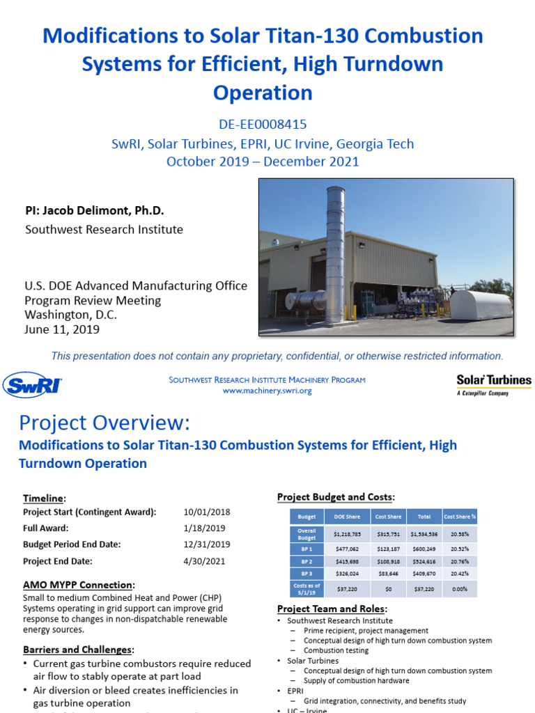 SWRI-Modifications To Solar Titan 130 Combustion System | PDF ...