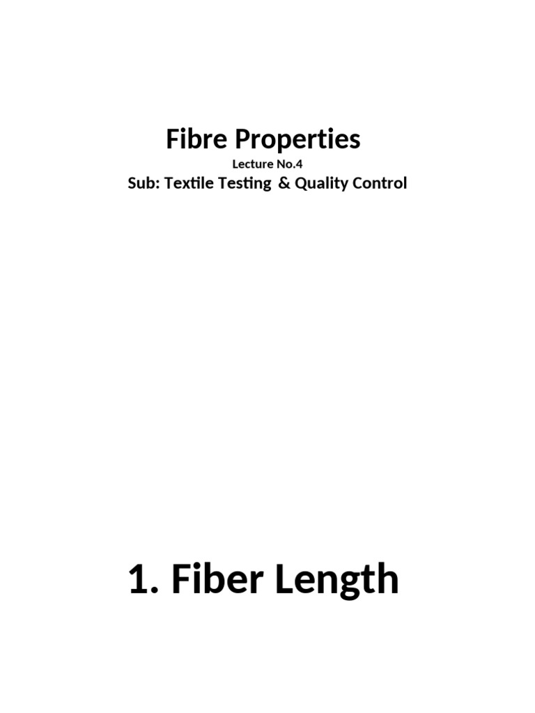 4.fiber Properties | PDF | Deformation (Engineering) | Yarn