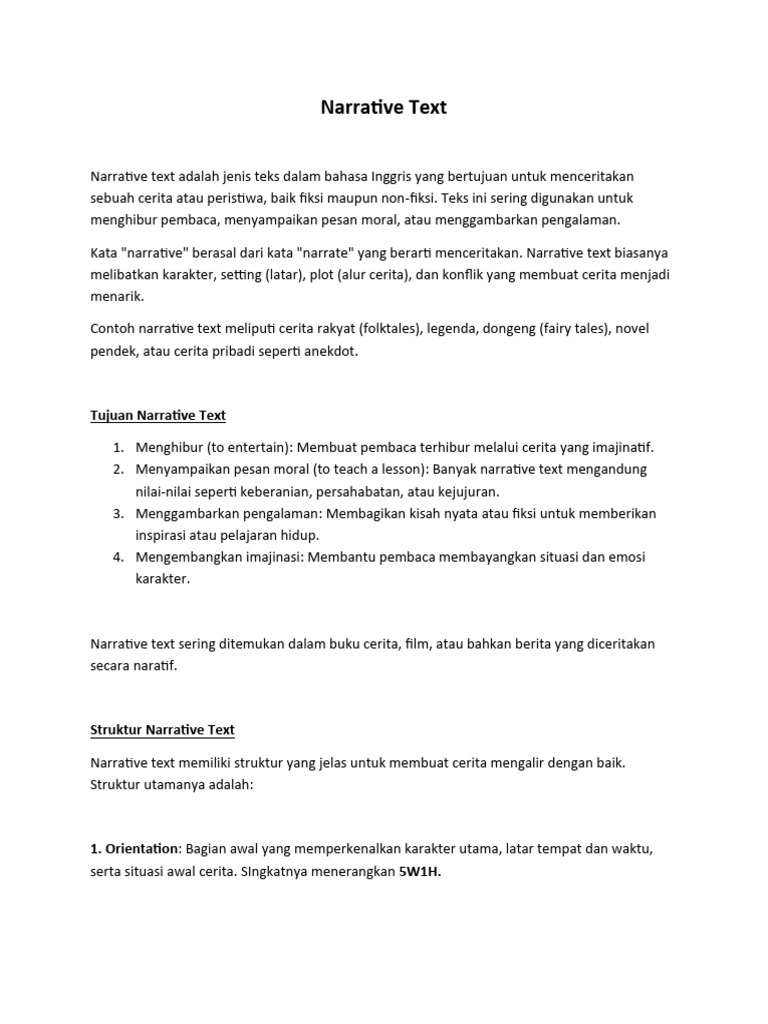 Narrative & Descriptive Text | PDF