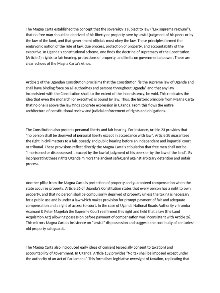 The Magna Carta-WPS Office | PDF | Law Of The Land | Constitution