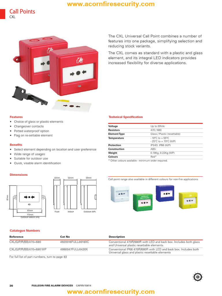Cooper Fulleon Datasheet CXL Universal Call Point WP 2 | PDF ...