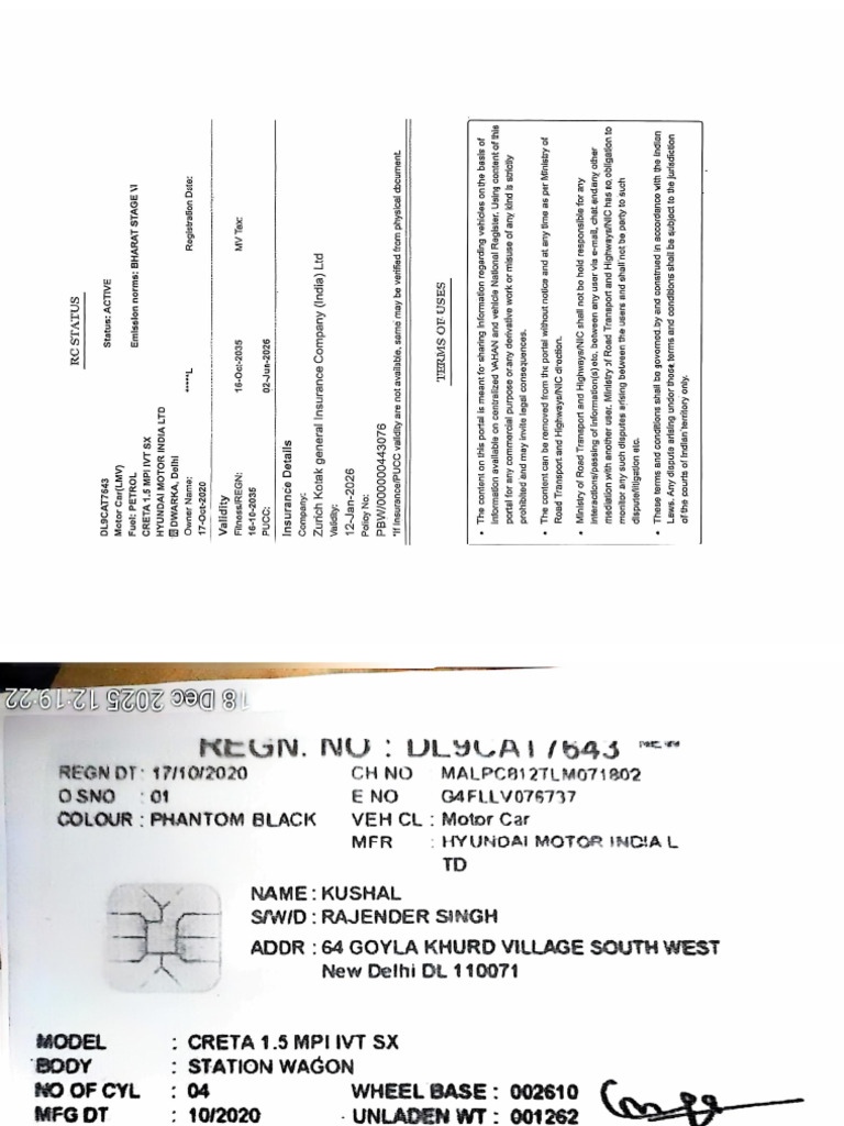 Iv RC and RC Status | PDF