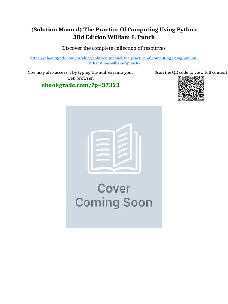 (Solution Manual) The Practice of Computing Using Python 3rd Edition ...