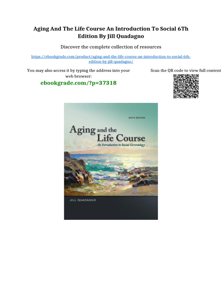 Aging and The Life Course An Introduction To Social 6th Edition by Jill ...