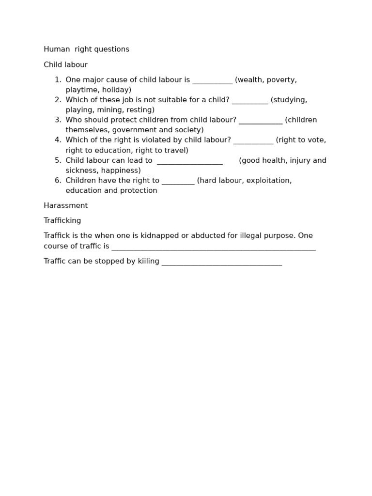 Human Right Questions | PDF