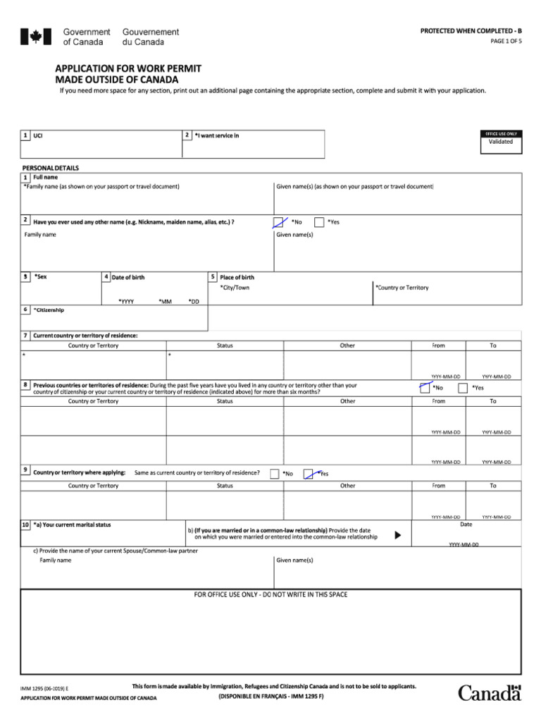Canadian Work Permit Lmia Form | PDF