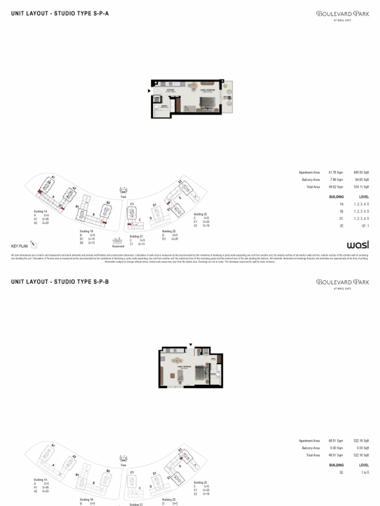Unit Layouts - Studio and 1B | PDF