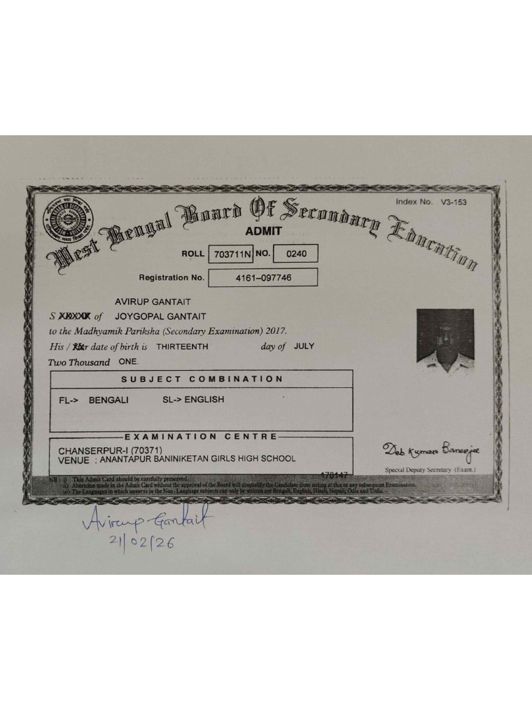 Admit Card | PDF