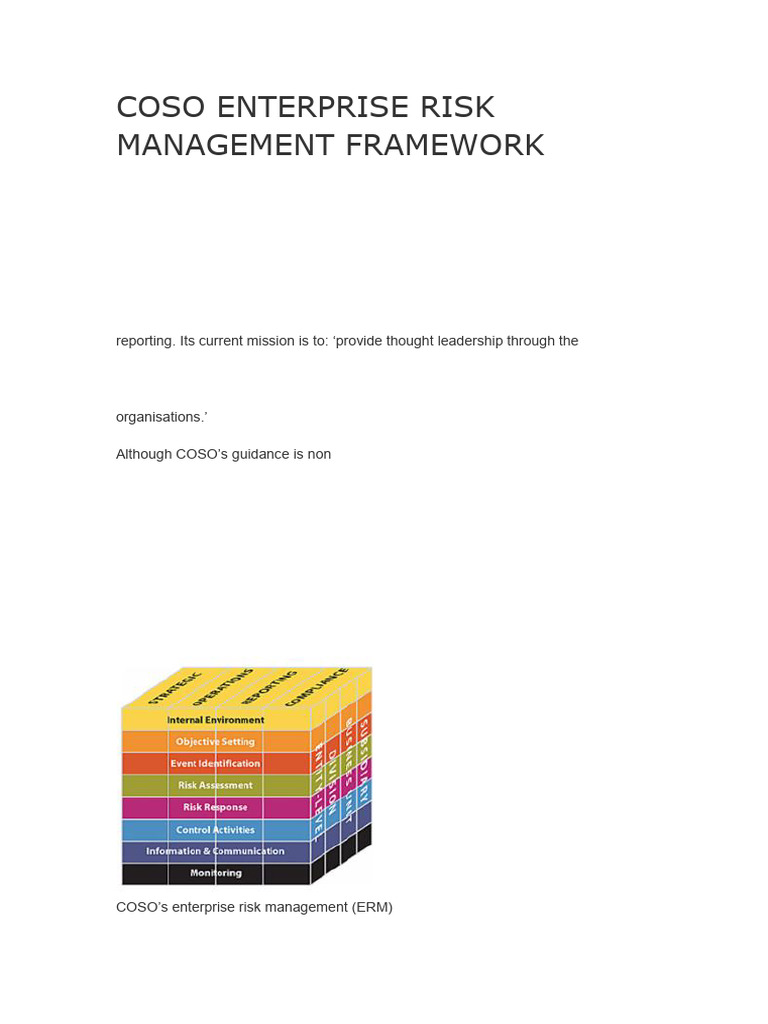2 Coso Enterprise Risk Management Framework | PDF
