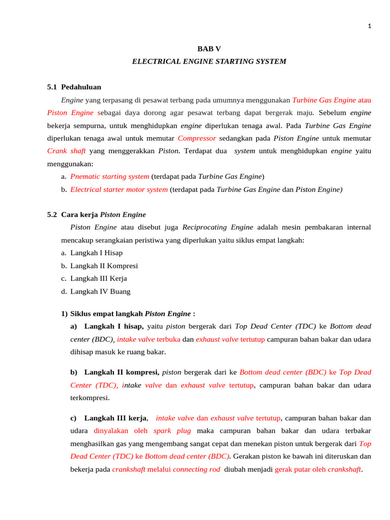 Electrical Engine Starting System | PDF