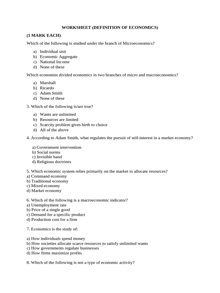 Definition of Economics | PDF