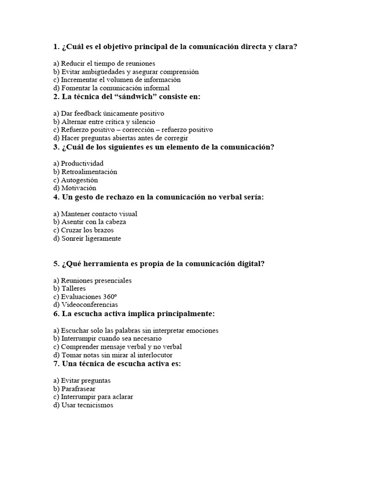 Preguntas Modulo 6 | PDF | Comunicación