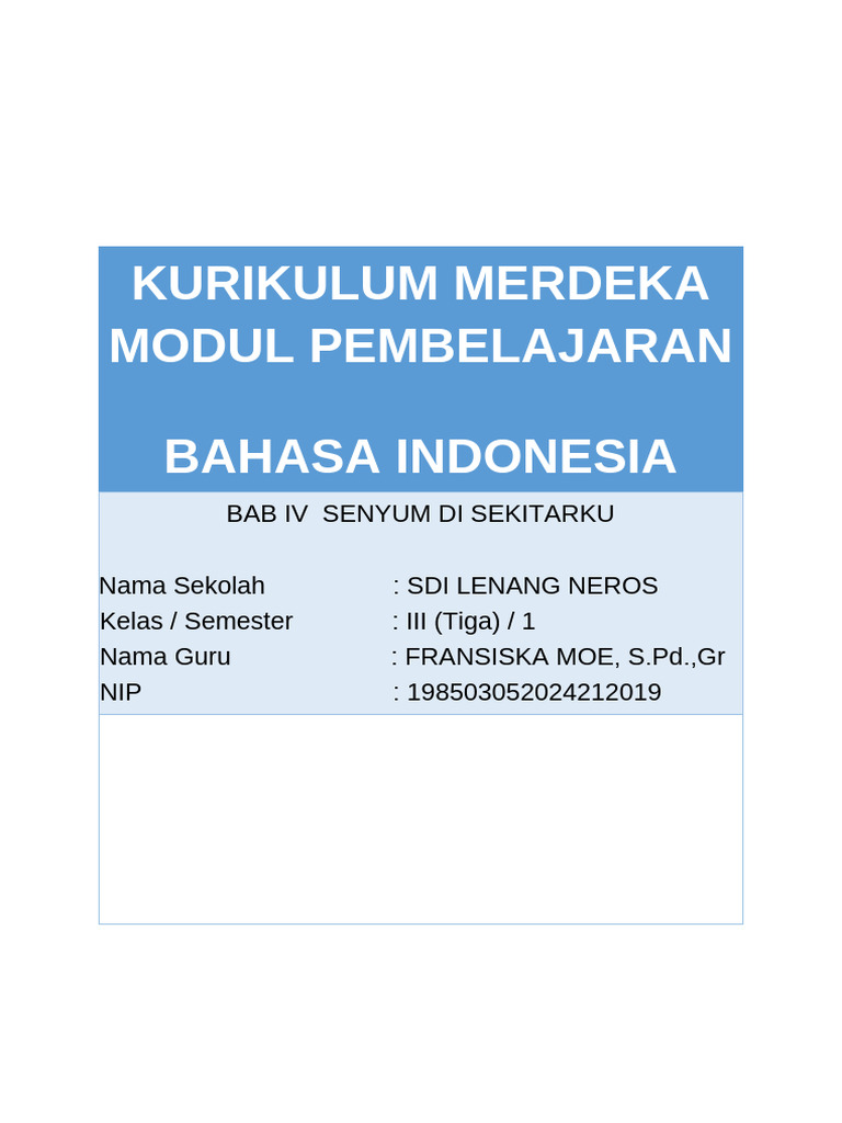 Modul Ajar Kelas 3 Bab 4 | PDF