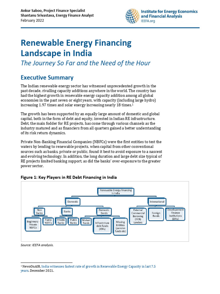Renewable Energy Financing Landscape in India February 2022 | PDF ...