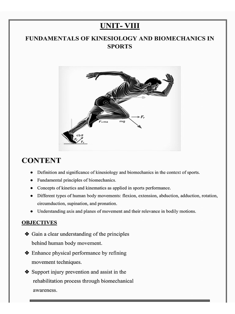 Ch-8 Fundamentals of Kinesiology & Biomechanics in Sports | PDF